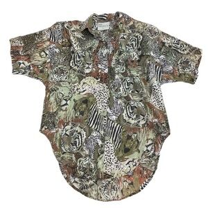 Vintage Ms. Paquette Animal Print Shirt women’s size Small